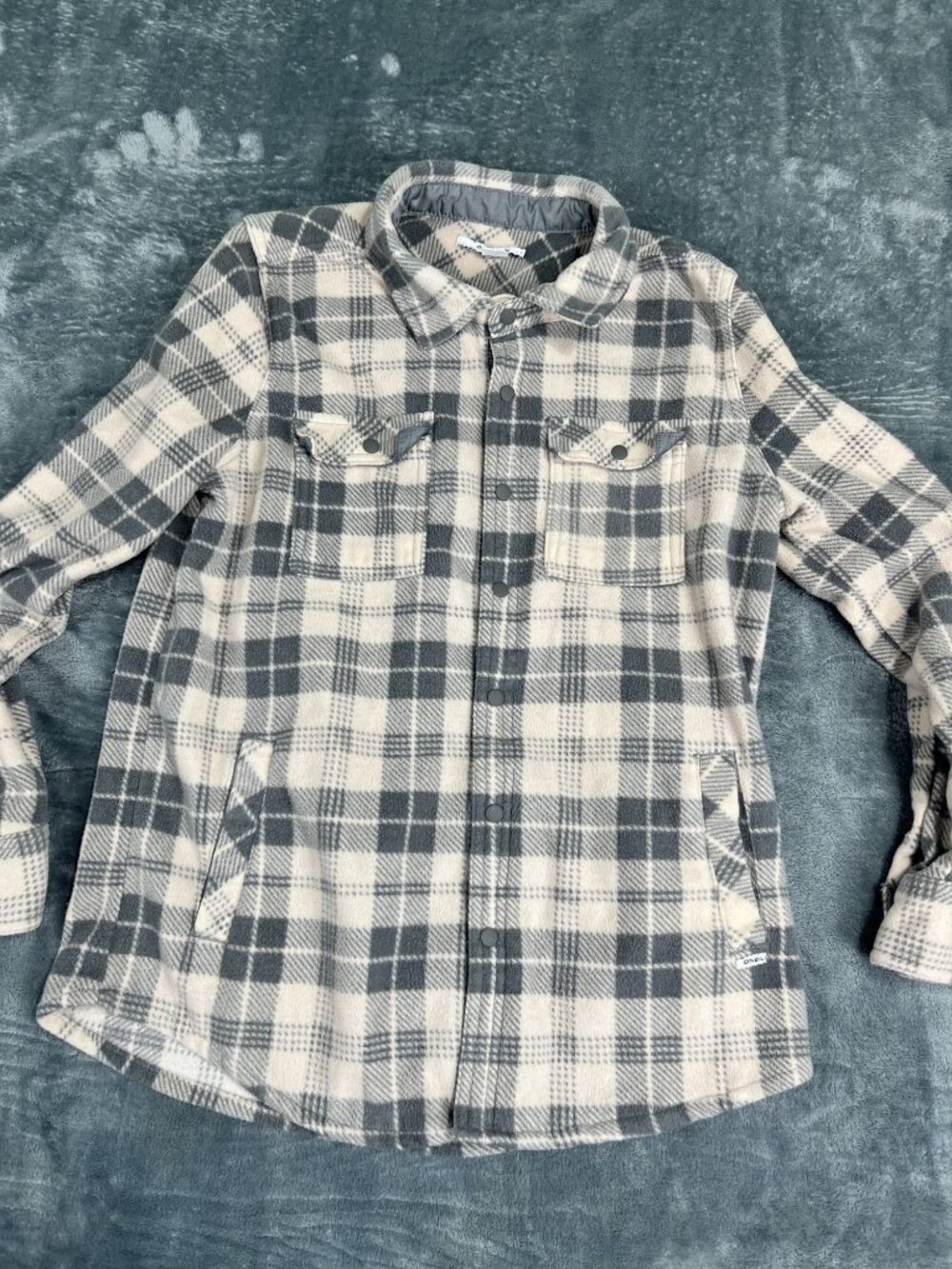 ONeill Womens multicolor Plaid Fleece Snap Button Shirt Jacket Small